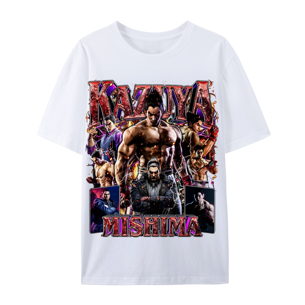 Tekken 7 Kazuya Mishima Champion Unisex-Adult Cotton Casual Short Sleeve T-Shirt 