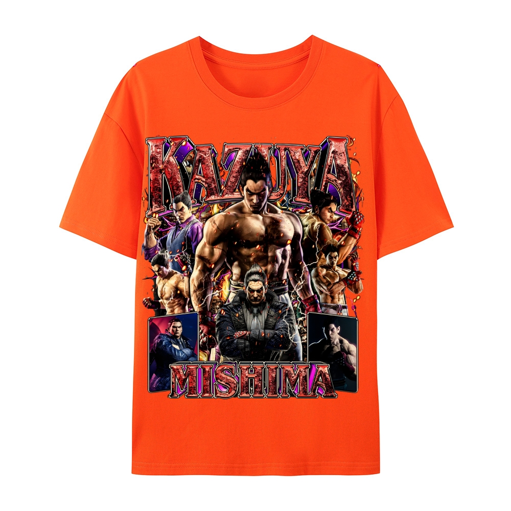 Tekken 7 Kazuya Mishima Champion Unisex-Adult Cotton Casual Short Sleeve T-Shirt 