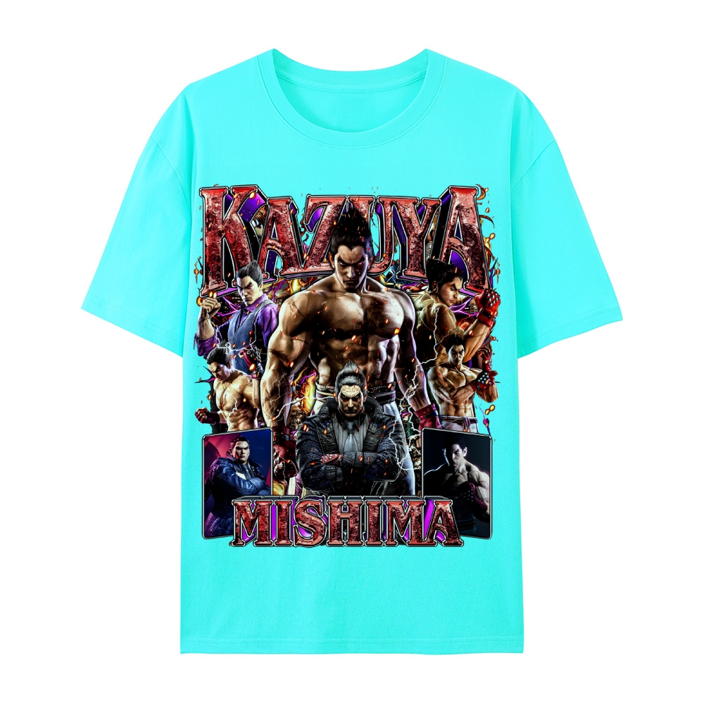Tekken 7 Kazuya Mishima Champion Unisex-Adult Cotton Casual Short Sleeve T-Shirt 