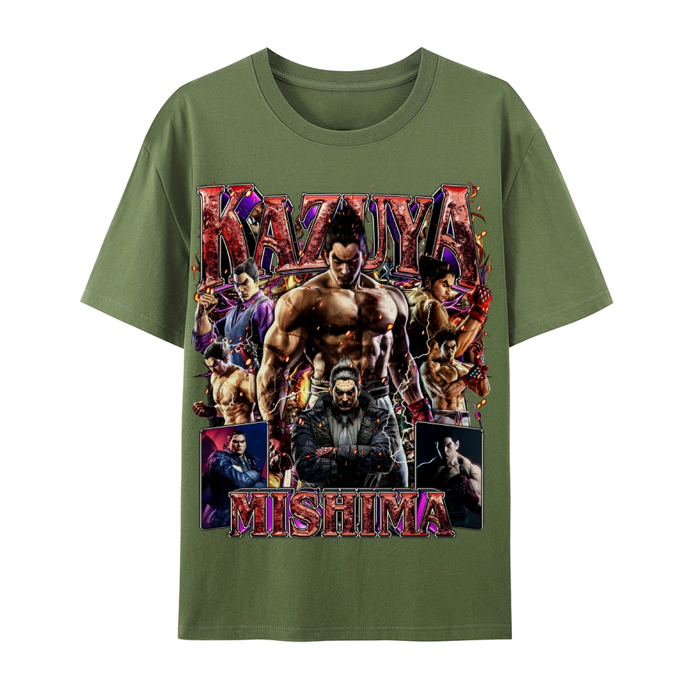 Tekken 7 Kazuya Mishima Champion Unisex-Adult Cotton Casual Short Sleeve T-Shirt 