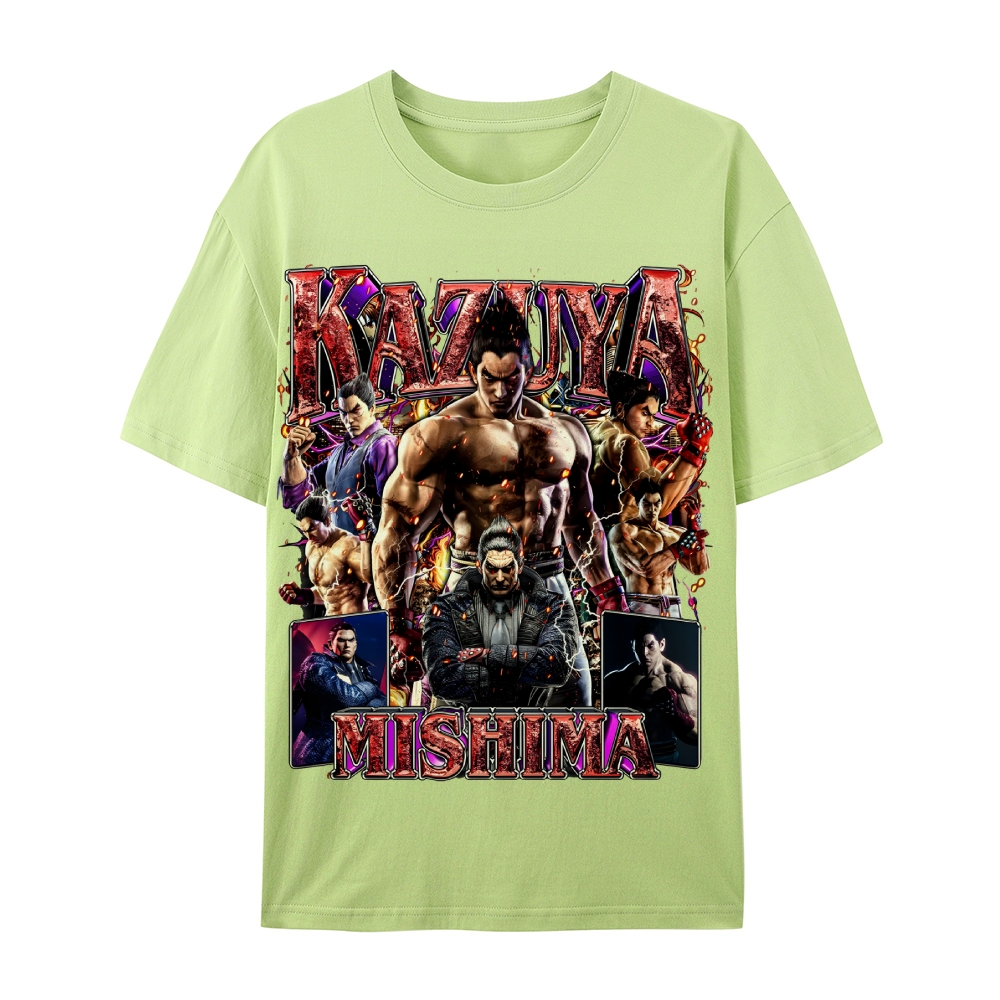 Tekken 7 Kazuya Mishima Champion Unisex-Adult Cotton Casual Short Sleeve T-Shirt 