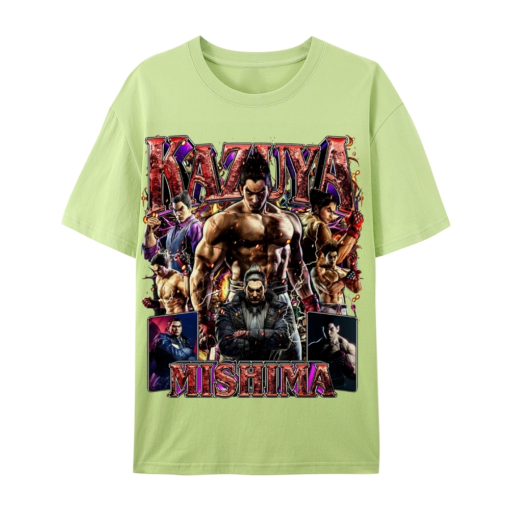 Tekken 7 Kazuya Mishima Champion Unisex-Adult Cotton Casual Short Sleeve T-Shirt 