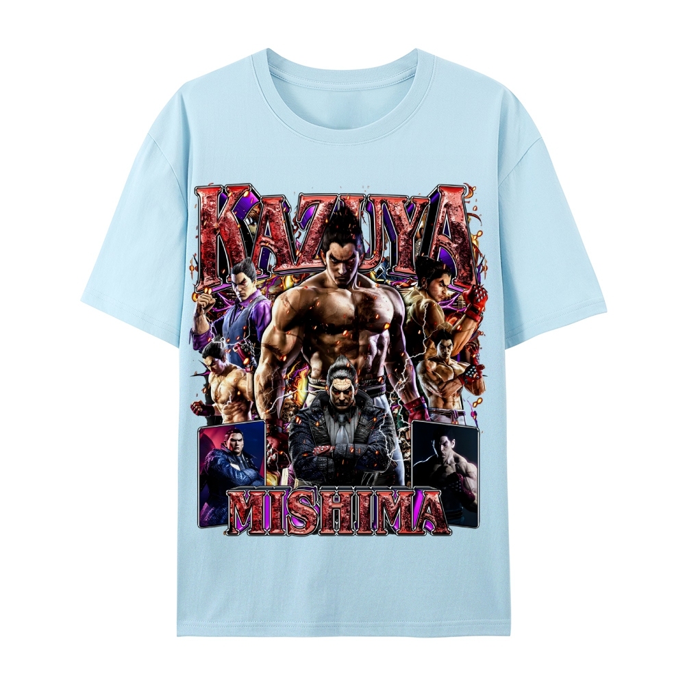 Tekken 7 Kazuya Mishima Champion Unisex-Adult Cotton Casual Short Sleeve T-Shirt 