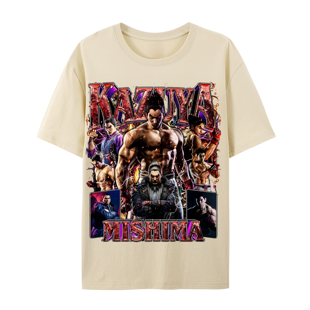 Tekken 7 Kazuya Mishima Champion Unisex-Adult Cotton Casual Short Sleeve T-Shirt 