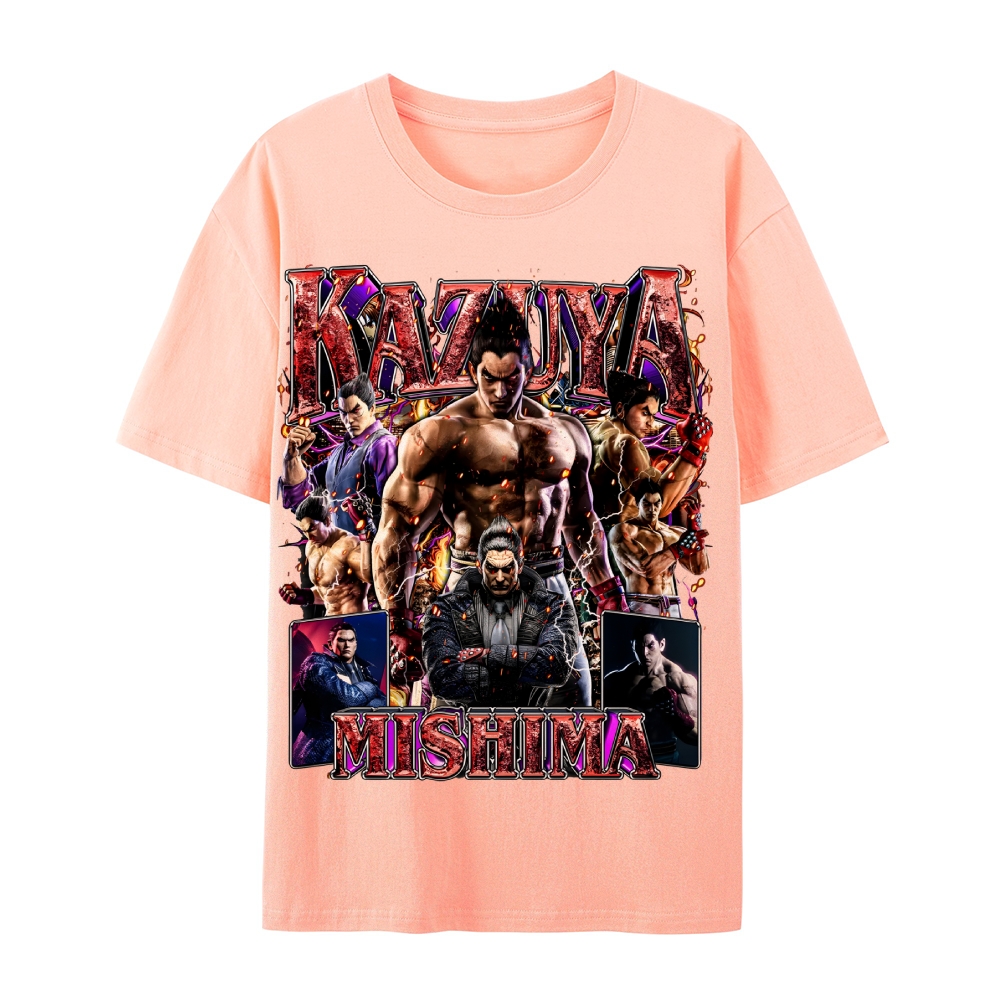 Tekken 7 Kazuya Mishima Champion Unisex-Adult Cotton Casual Short Sleeve T-Shirt 