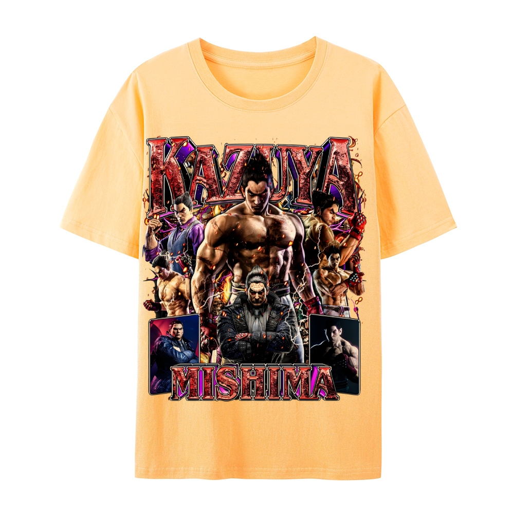 Tekken 7 Kazuya Mishima Champion Unisex-Adult Cotton Casual Short Sleeve T-Shirt 