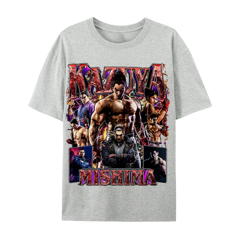 Tekken 7 Kazuya Mishima Champion Unisex-Adult Cotton Casual Short Sleeve T-Shirt 
