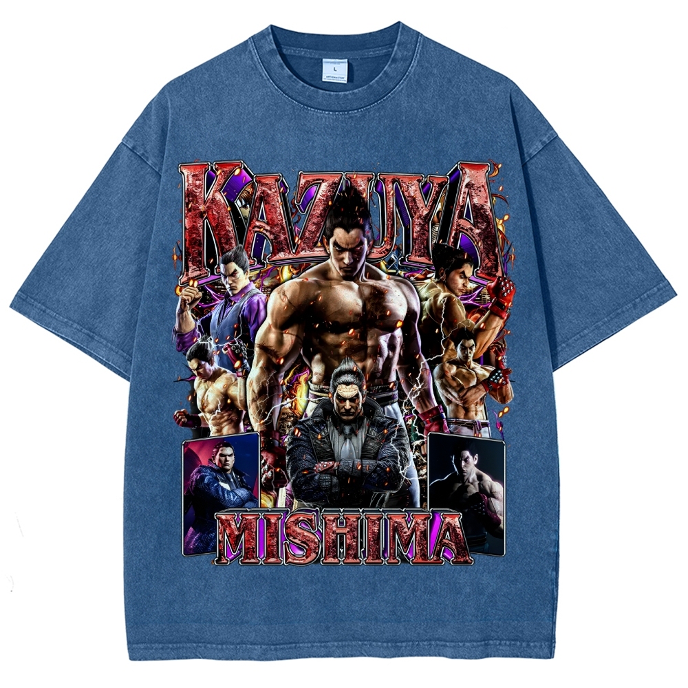 Tekken 7 Kazuya Mishima Champion Unisex Fit Washed T-Shirt
