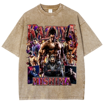 Tekken 7 Kazuya Mishima Champion Unisex Fit Washed T-Shirt