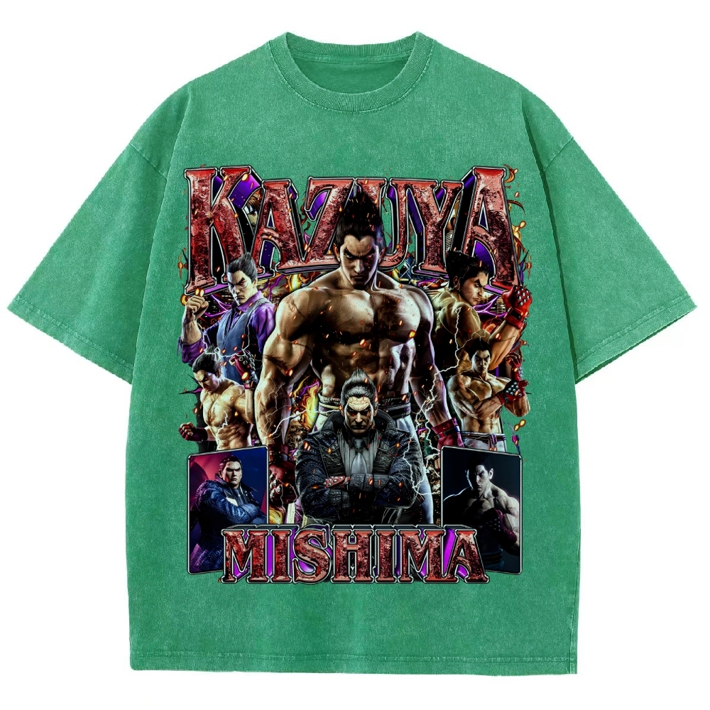 Tekken 7 Kazuya Mishima Champion Unisex Fit Washed T-Shirt