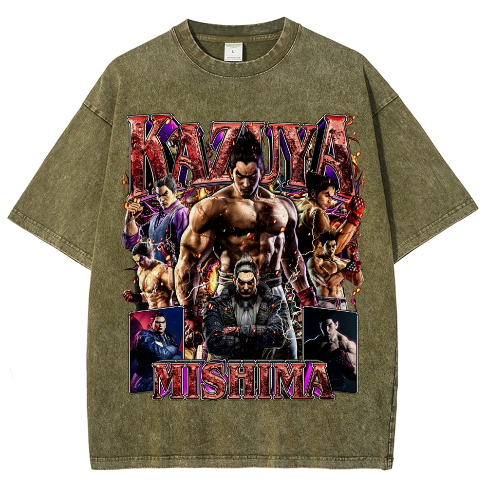 Tekken 7 Kazuya Mishima Champion Unisex Fit Washed T-Shirt