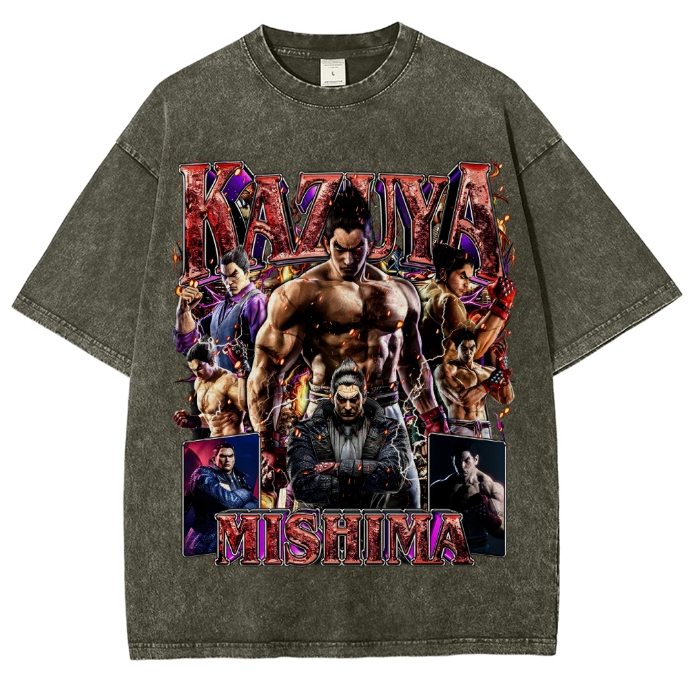 Tekken 7 Kazuya Mishima Champion Unisex Fit Washed T-Shirt