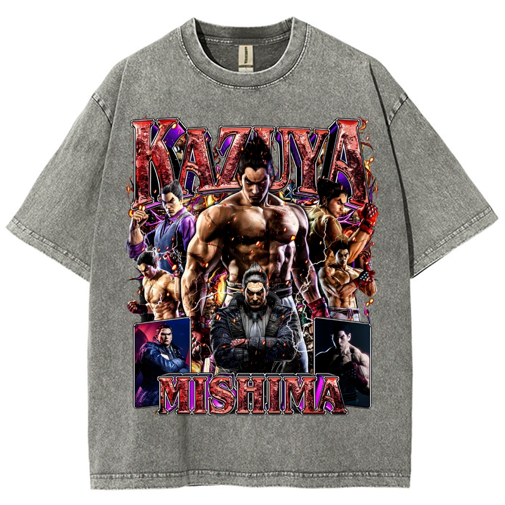 Tekken 7 Kazuya Mishima Champion Unisex Fit Washed T-Shirt