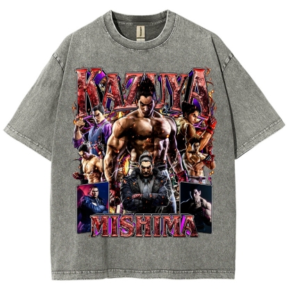Tekken 7 Kazuya Mishima Champion Unisex Fit Washed T-Shirt