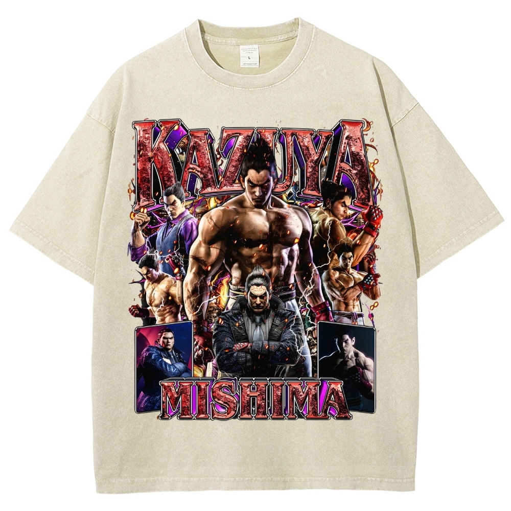 Tekken 7 Kazuya Mishima Champion Unisex Fit Washed T-Shirt