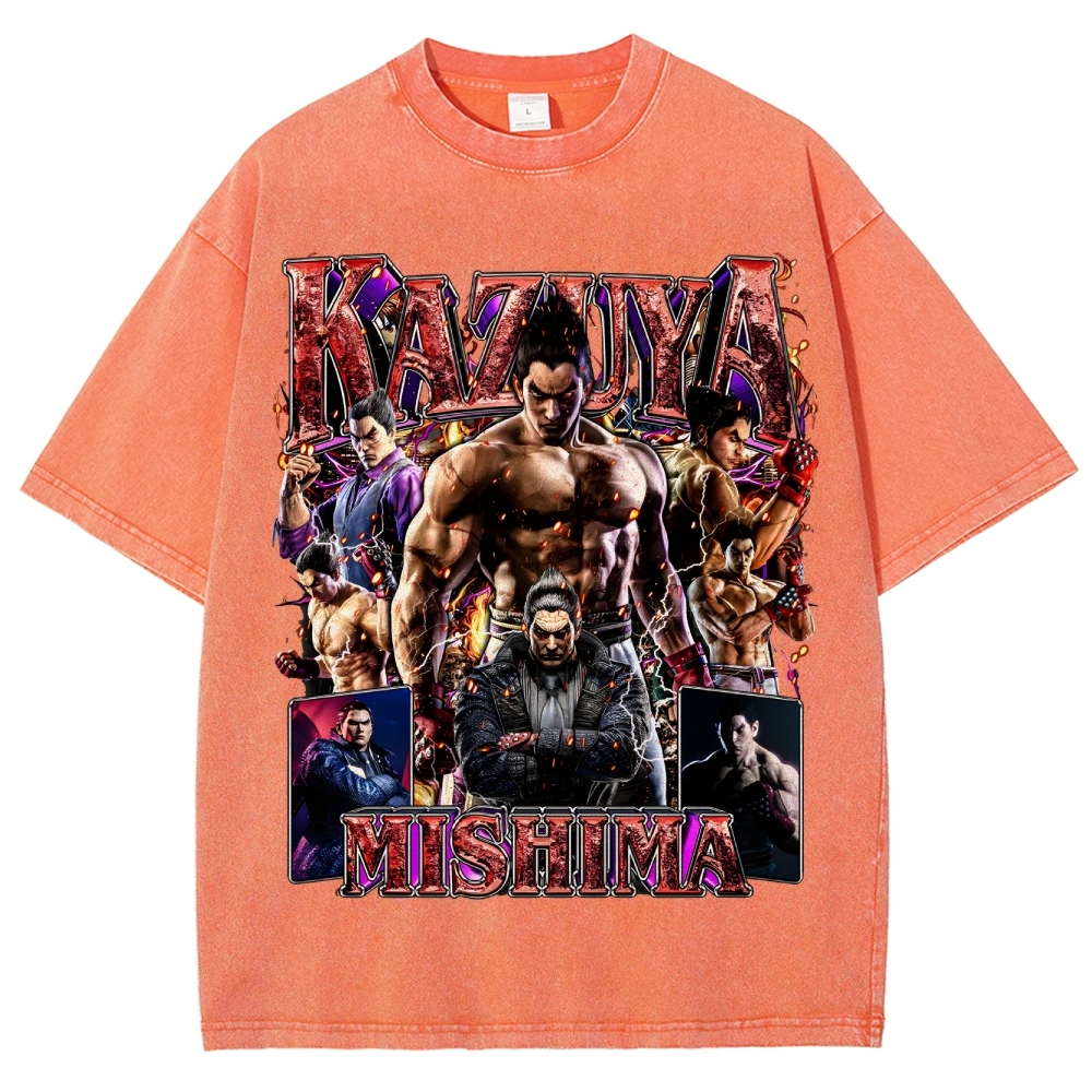 Tekken 7 Kazuya Mishima Champion Unisex Fit Washed T-Shirt