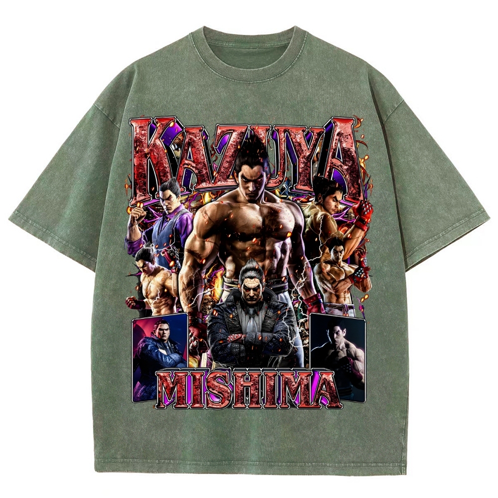 Tekken 7 Kazuya Mishima Champion Unisex Fit Washed T-Shirt