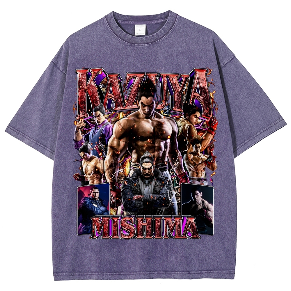 Tekken 7 Kazuya Mishima Champion Unisex Fit Washed T-Shirt