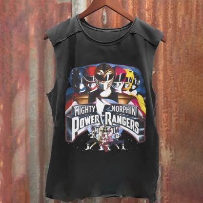POWER RANGERS Unisex Vintage Tank Top Sleeveless Tee