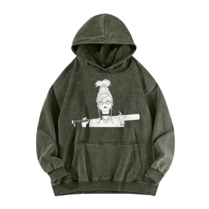 Casual Washed Hoodie DANDADAN