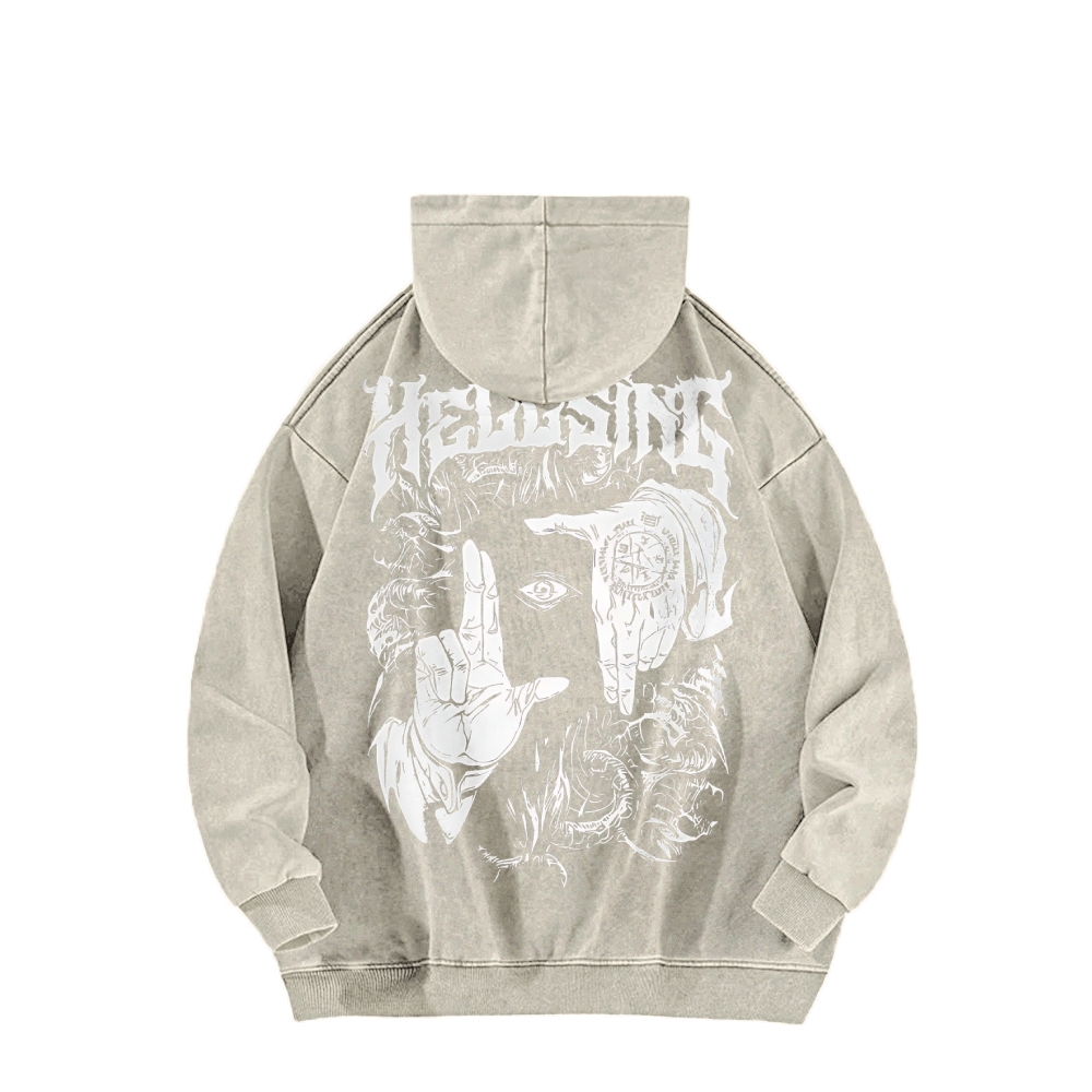 Alucard The Wings | Washed Unisex Hoodie