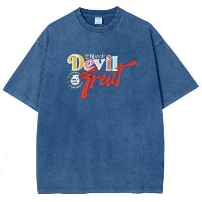 One Piece Devil Fruit |Unisex Fit Washed T-Shirt 2511018866
