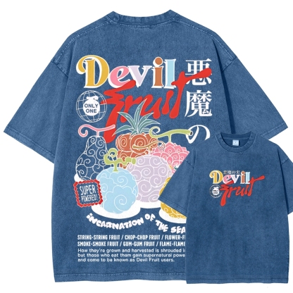 One Piece Devil Fruit |Unisex Fit Washed T-Shirt 2511018866