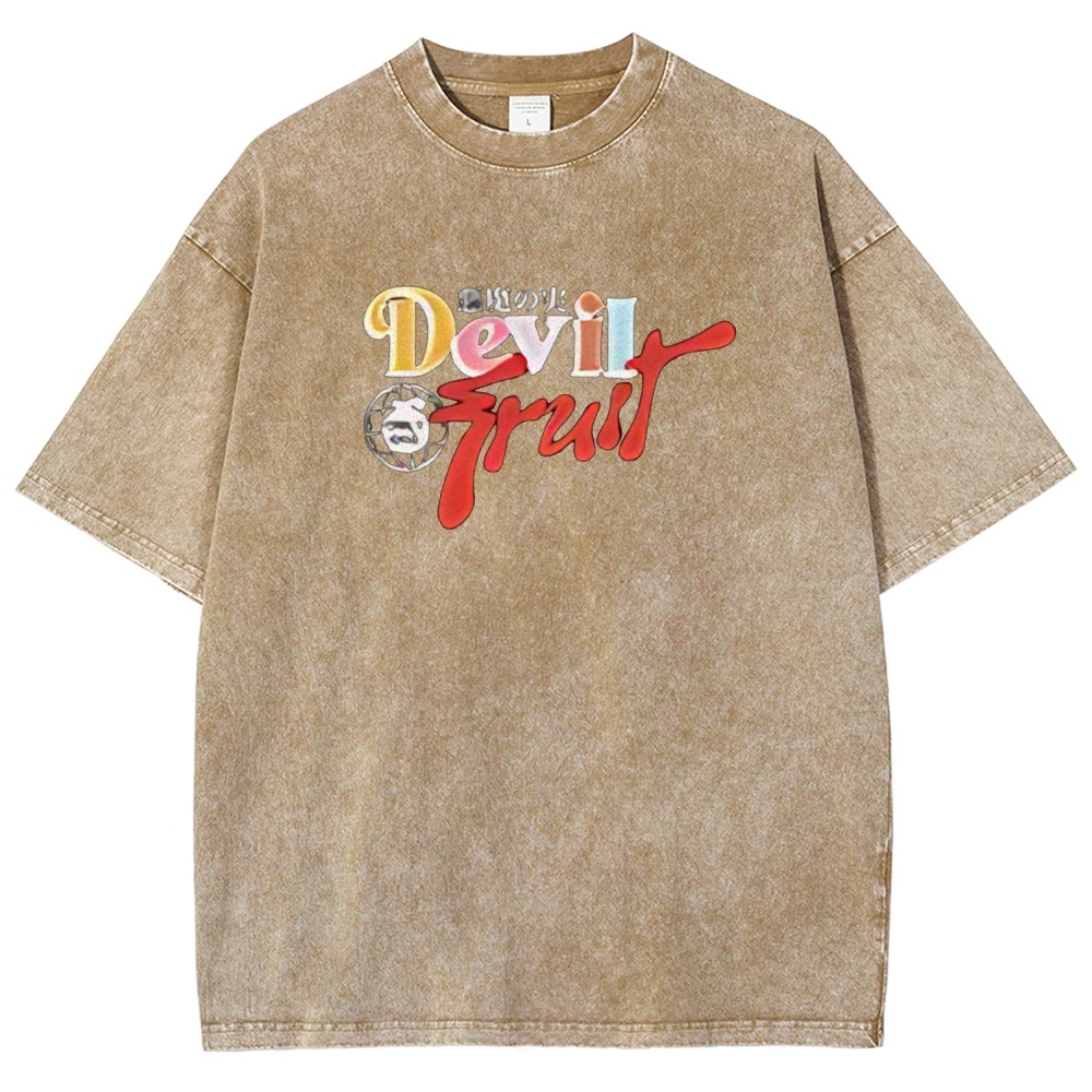 One Piece Devil Fruit |Unisex Fit Washed T-Shirt 2511018866
