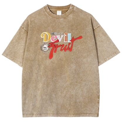 One Piece Devil Fruit |Unisex Fit Washed T-Shirt 2511018866