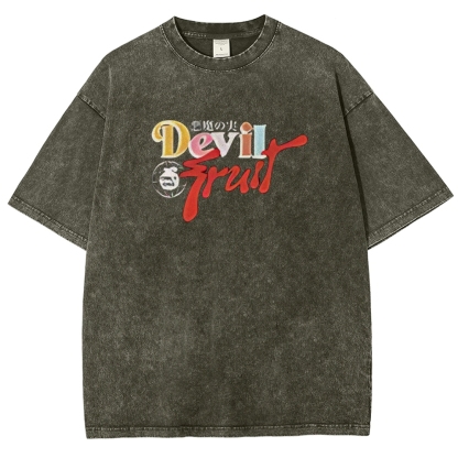 One Piece Devil Fruit |Unisex Fit Washed T-Shirt 2511018866