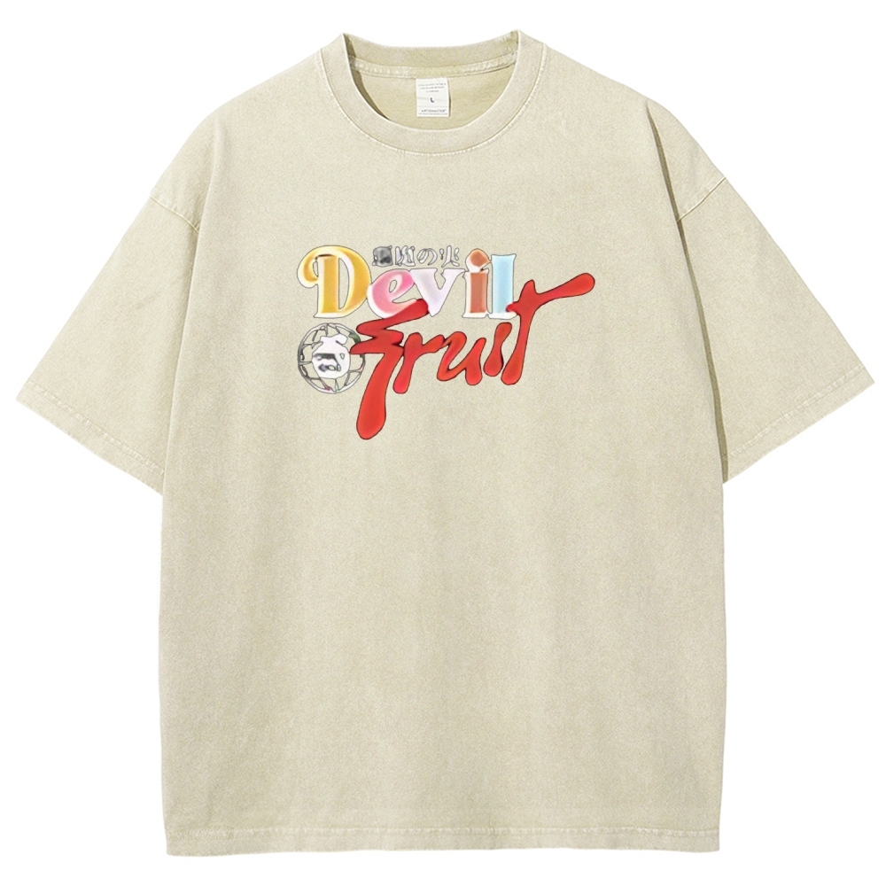 One Piece Devil Fruit |Unisex Fit Washed T-Shirt 2511018866
