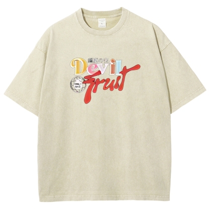 One Piece Devil Fruit |Unisex Fit Washed T-Shirt 2511018866