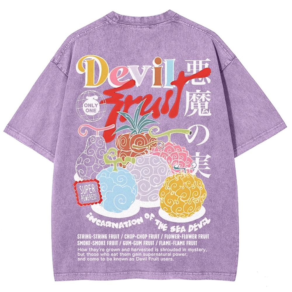 One Piece Devil Fruit |Unisex Fit Washed T-Shirt 2511018866