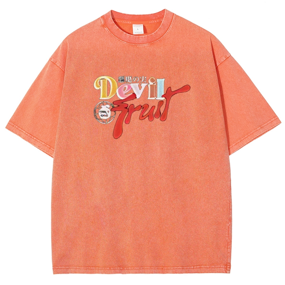 One Piece Devil Fruit |Unisex Fit Washed T-Shirt 2511018866