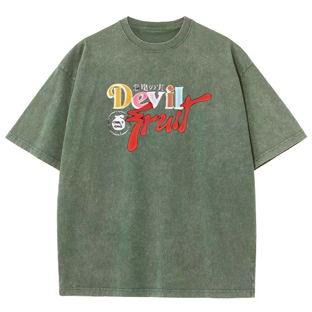 One Piece Devil Fruit |Unisex Fit Washed T-Shirt 2511018866