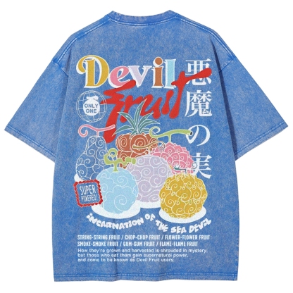 One Piece Devil Fruit |Unisex Fit Washed T-Shirt 2511018866