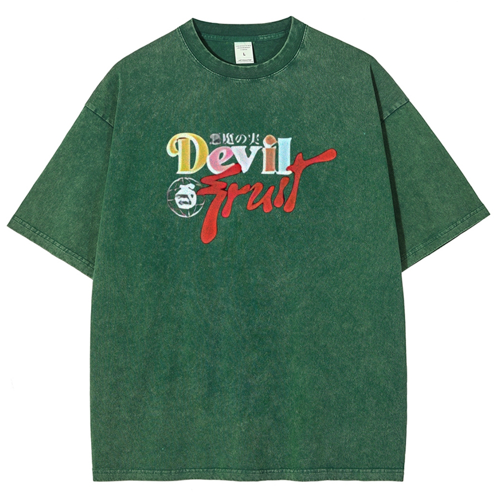 One Piece Devil Fruit |Unisex Fit Washed T-Shirt 2511018866