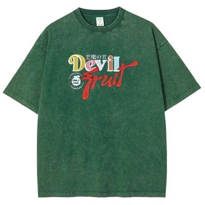 One Piece Devil Fruit |Unisex Fit Washed T-Shirt 2511018866