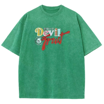 One Piece Devil Fruit |Unisex Fit Washed T-Shirt 2511018866
