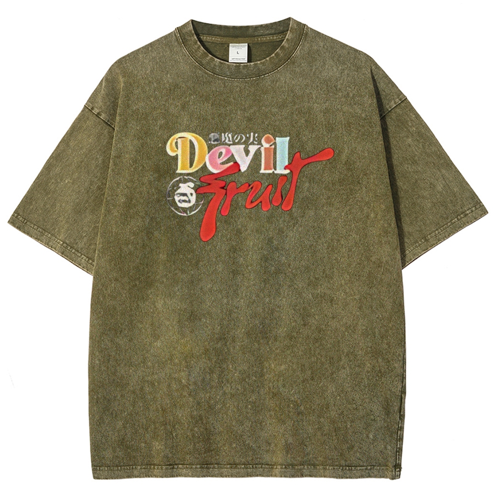 One Piece Devil Fruit |Unisex Fit Washed T-Shirt 2511018866