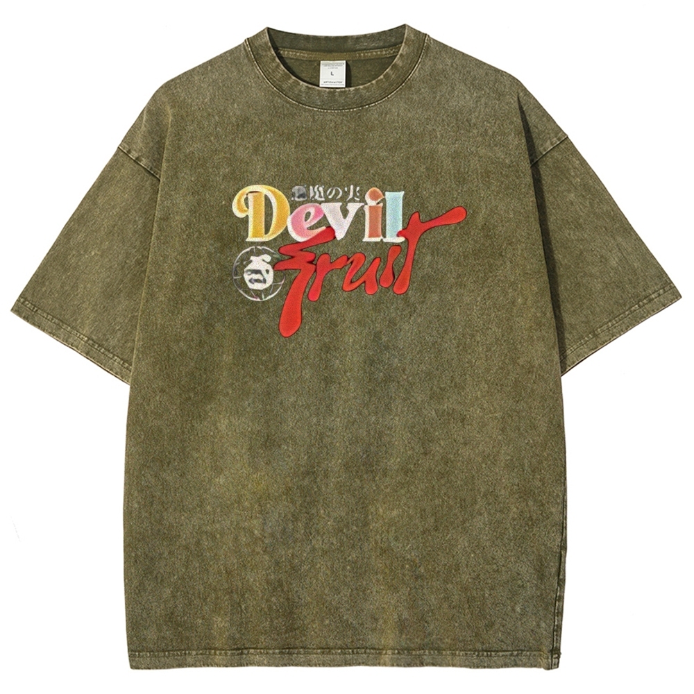 One Piece Devil Fruit |Unisex Fit Washed T-Shirt 2511018866