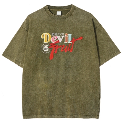 One Piece Devil Fruit |Unisex Fit Washed T-Shirt 2511018866