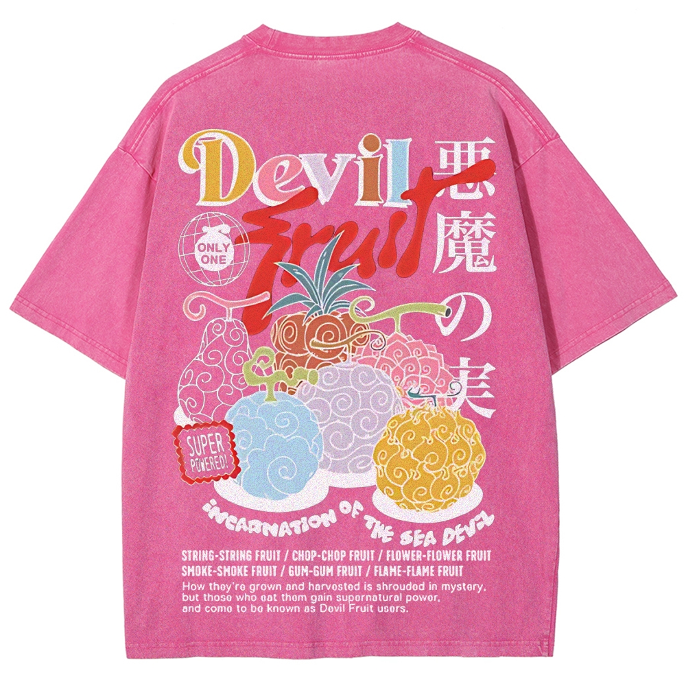One Piece Devil Fruit |Unisex Fit Washed T-Shirt 2511018866