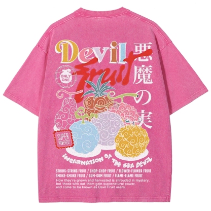 One Piece Devil Fruit |Unisex Fit Washed T-Shirt 2511018866