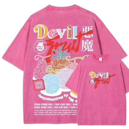 One Piece Devil Fruit |Unisex Fit Washed T-Shirt 2511018866