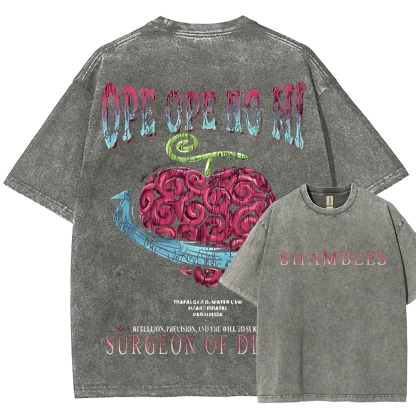 One Piece Devil Fruit | Unisex Fit Washed T-Shirt 2511018867