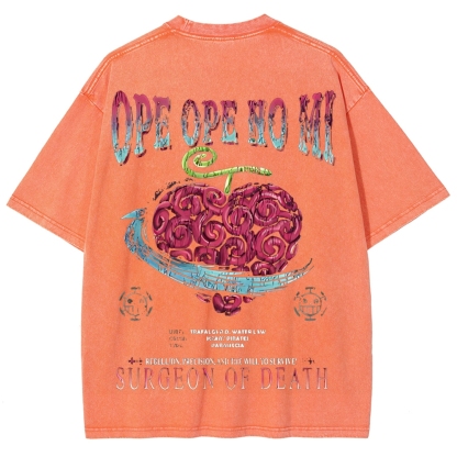 One Piece Devil Fruit | Unisex Fit Washed T-Shirt 2511018867