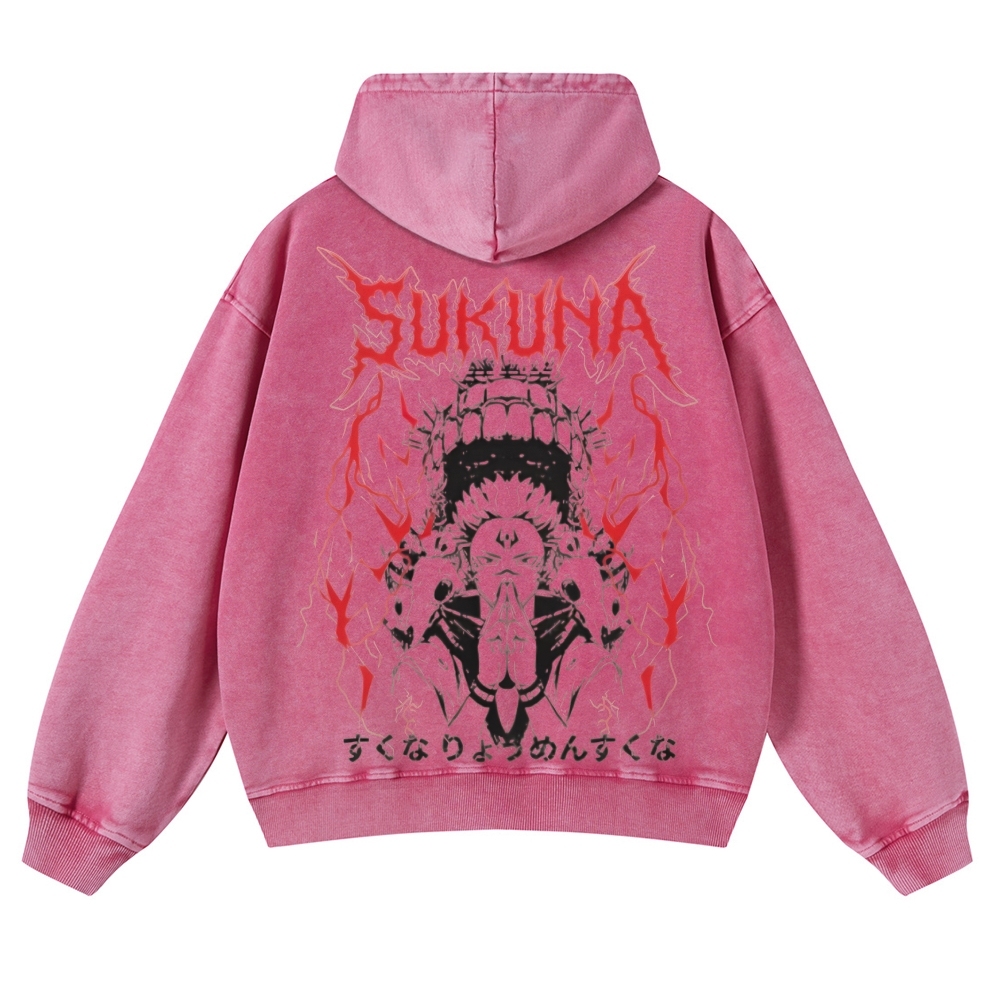 Jujutsu Kaisen Sukuna | Casual Washed Hoodie 2511022453