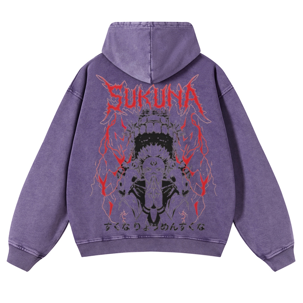 Jujutsu Kaisen Sukuna | Casual Washed Hoodie 2511022453