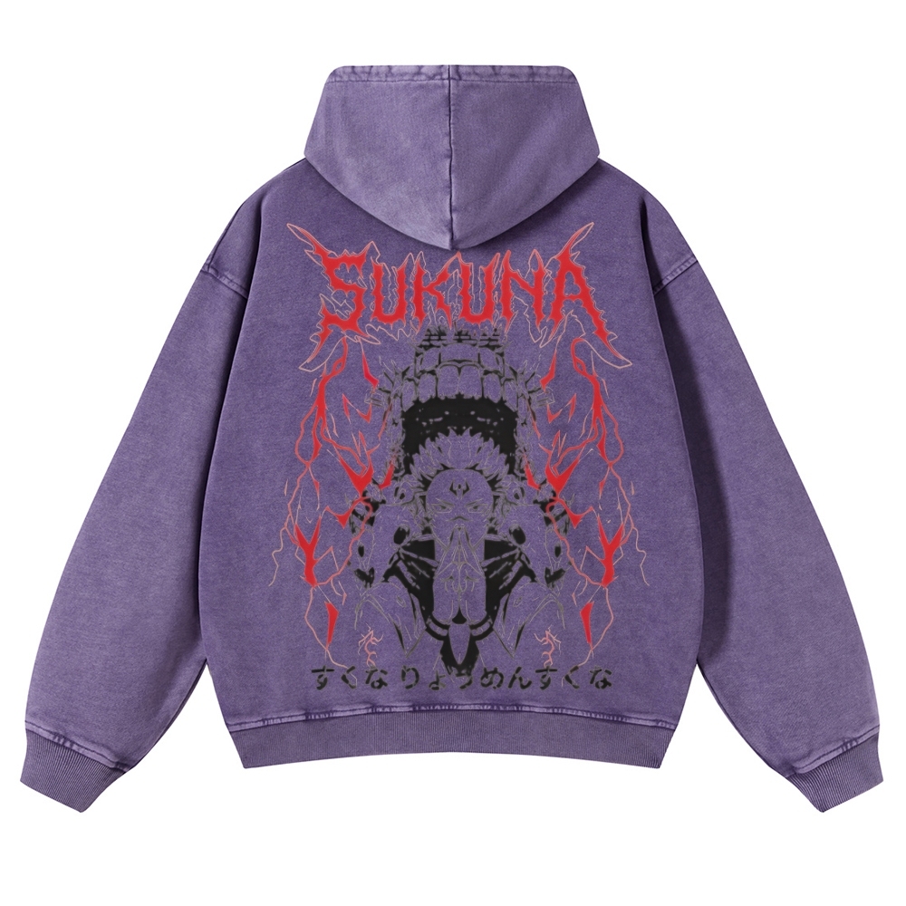 Jujutsu Kaisen Sukuna | Casual Washed Hoodie 2511022453